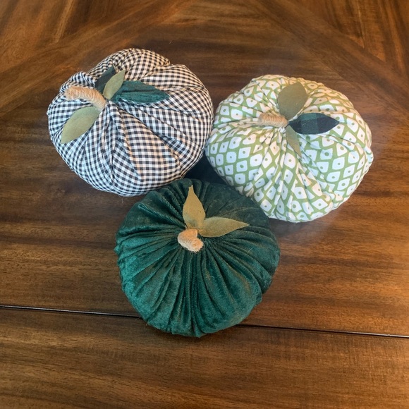 SOLD! Handmade Fabric Pumpkin Trio - Picture 2 of 3